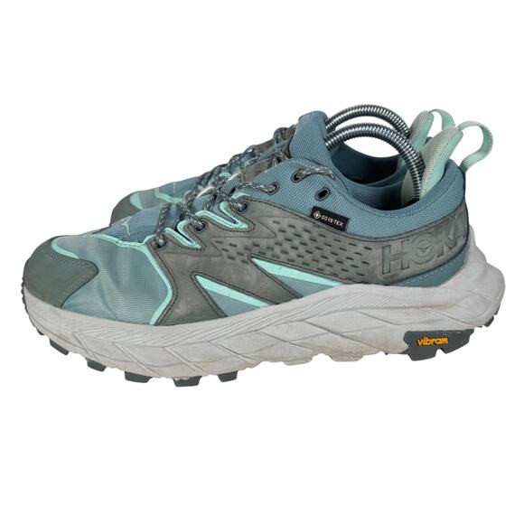 Hoka One One Anacapa Low GTX Hiking Shoes Womens‎ Size 9B Turquoise Grey - Picture 1 of 14